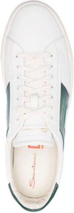Santoni logo-detail low-top leather sneakers White