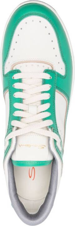 Santoni logo-print low-top sneakers Green