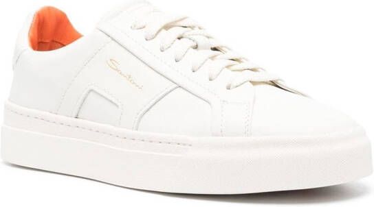 Santoni logo-print low-top sneakers White