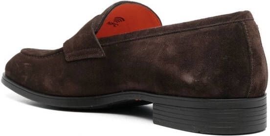 Santoni low-heel suede loafers Brown