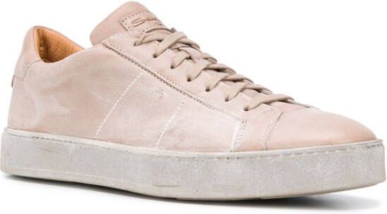 Santoni low lace-up sneakers Neutrals