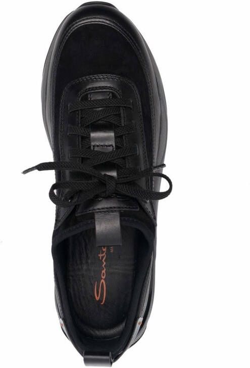 Santoni low-top leather sneakers Black