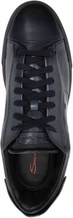 Santoni low-top leather sneakers Blue