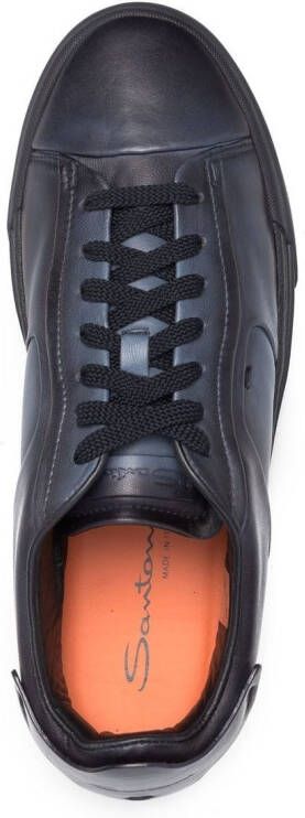 Santoni low-top leather sneakers Blue