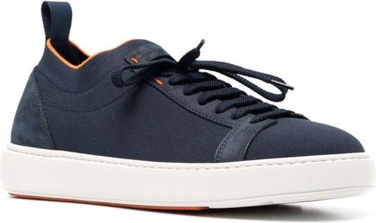 Santoni low-top leather sneakers Blue