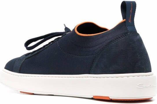 Santoni low-top leather sneakers Blue