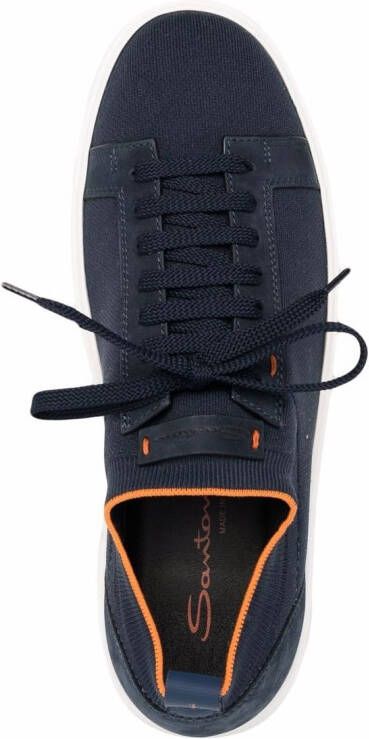 Santoni low-top leather sneakers Blue