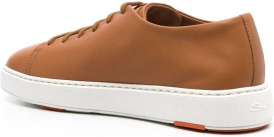 Santoni low-top leather sneakers Brown