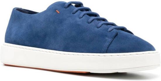 Santoni low-top suede sneakers Blue