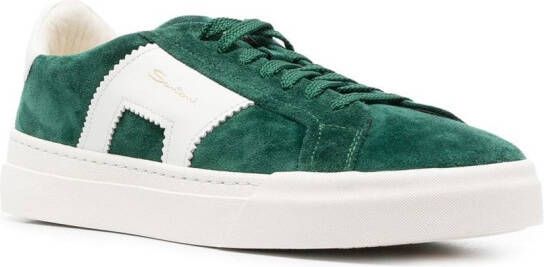 Santoni low-top suede sneakers Green