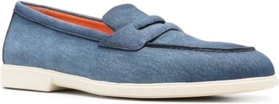 Santoni Malibu leather loafers Blue