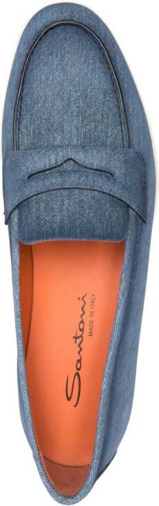 Santoni Malibu leather loafers Blue