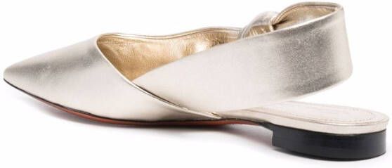 Santoni metallic leather sandals Gold