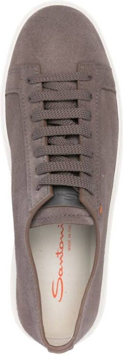 Santoni microsuede low-top sneakers Grey