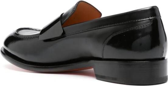 Santoni Moca leather penny loafers Black