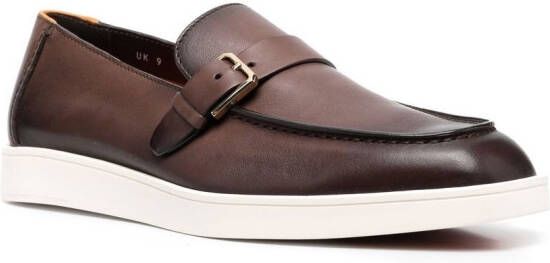 Santoni monk strap loafers Brown