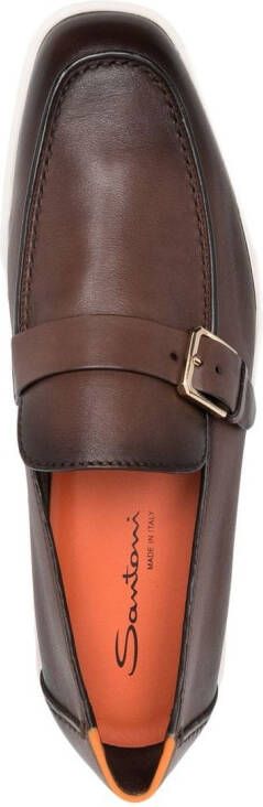 Santoni monk strap loafers Brown