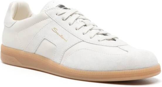 Santoni Olympic panelled sneakers Neutrals