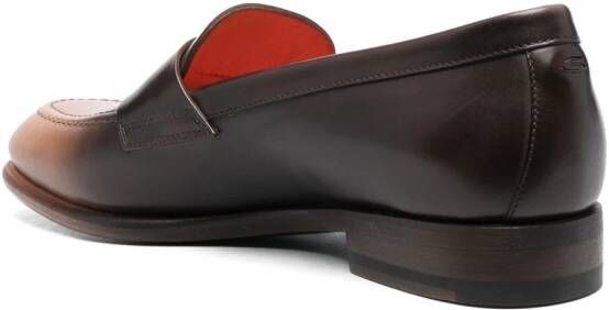 Santoni ombré-effect leather loafers Brown