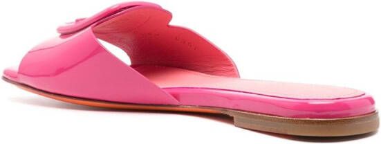 Santoni open-toe leather mules Pink