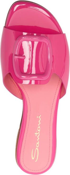 Santoni open-toe leather mules Pink