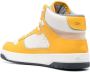 Santoni panelled hi-top leather sneakers Yellow - Thumbnail 3