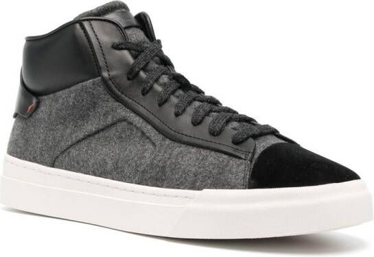 Santoni panelled high-top sneakers Grey