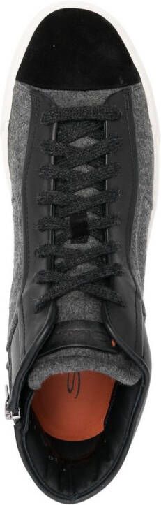 Santoni panelled high-top sneakers Grey