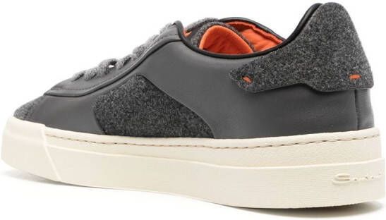 Santoni panelled lace-up sneakers Grey