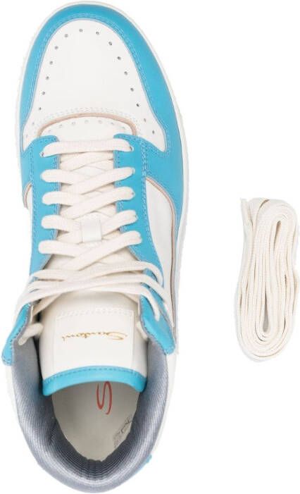 Santoni panelled lace-up sneakers White