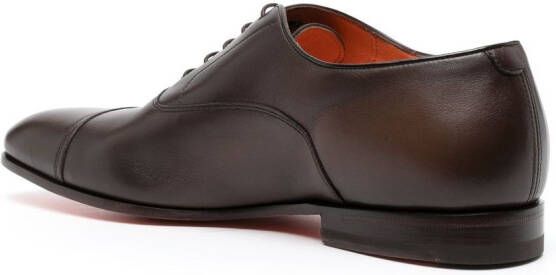 Santoni panelled leather derby shoes Brown
