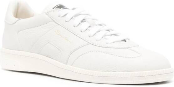 Santoni panelled leather sneakers White