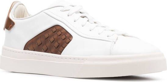 Santoni panelled low-top sneakers White