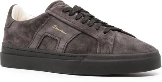 Santoni panelled suede sneakers Grey