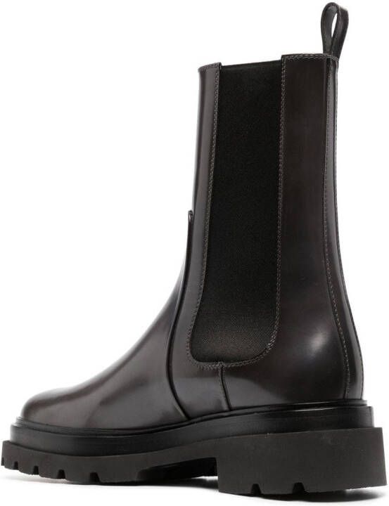 Santoni patent-finish chelsea boots Grey