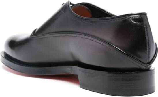 Santoni patent-finish leather oxford shoes Grey