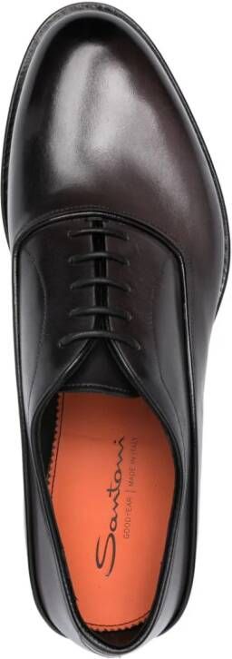 Santoni patent-finish leather oxford shoes Grey