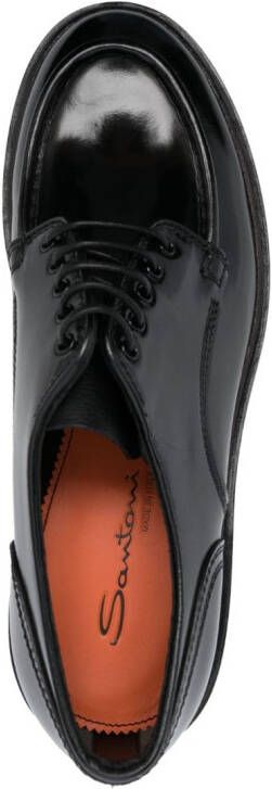 Santoni patent leather 40mm derby shoes Black