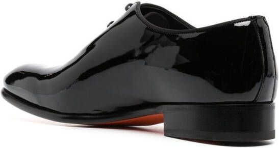 Santoni patent leather oxford shoes Black