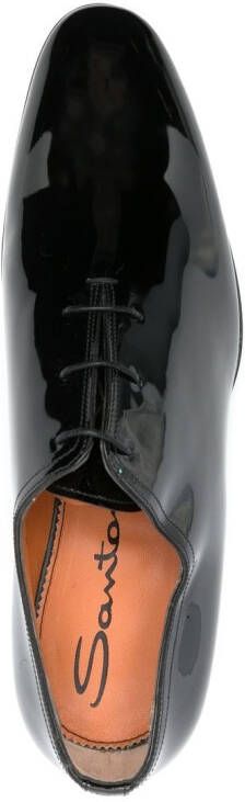 Santoni patent leather Oxford shoes Black