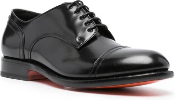Santoni patent leather Oxford shoes Black