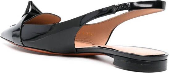 Santoni patent-leather sling-back shoes Black