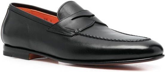 Santoni Penny leather loafers Black