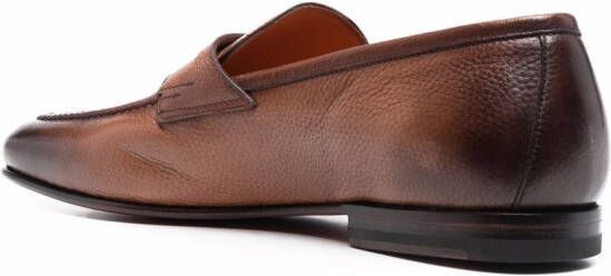Santoni Penny leather loafers Brown