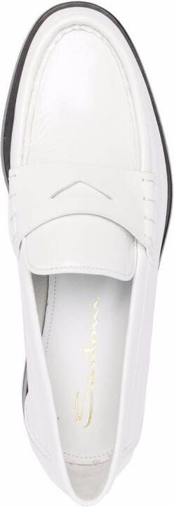 Santoni penny leather loafers White