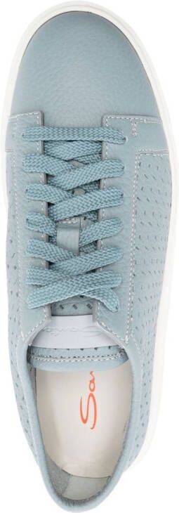 Santoni perforated-detail low-top sneakers Blue