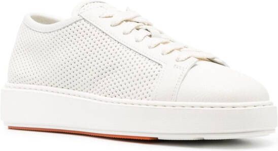 Santoni perforated-detail low-top sneakers White