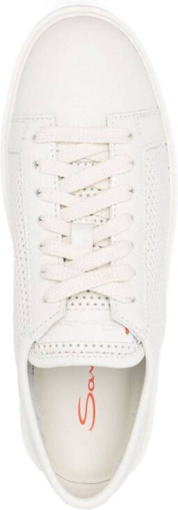 Santoni perforated-detail low-top sneakers White