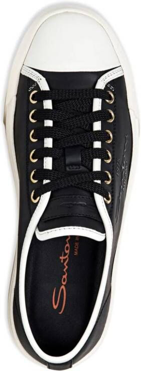 Santoni platform leather sneakers Black