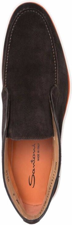 Santoni Pol Elast leather loafers Brown